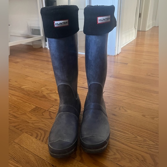 Washed Dark Blue Original Tall Hunter Boots (Socks Included) - Picture 2 of 6